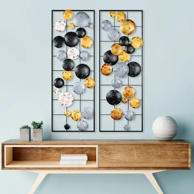 Obrázok produktu pre Wallity, Camber - 9, Dekoratívny kovový doplnok na stenu, 100 % KOV, viacfarebný, 32 x 4 x 92 cm
