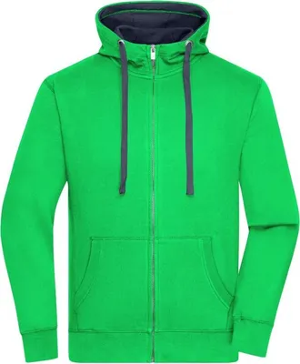 Produktbild von Sweat-Jacke mit Reißverschluss und Kapuze green/navy, Gr. 3XL