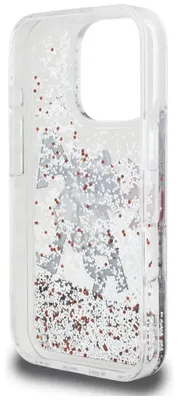 Produktbild von Handyhülle für iPhone 16 Pro, Karl Lagerfeld Liquid Glitter Choupette, Transparent