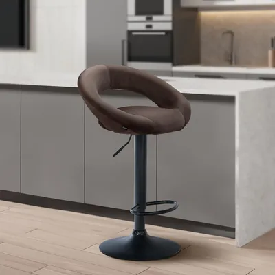 Produktbild von Barhocker HLO-CP288 Samt schwarz braun