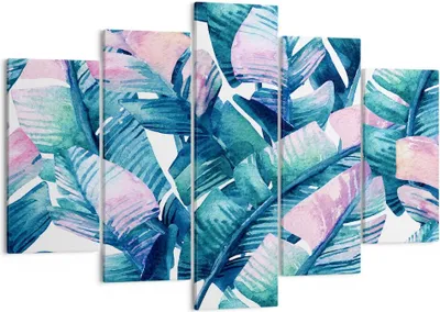 Produktbild von Bild auf Leinwand - Leinwandbild - Blatt Pflanze Blume - 150x100cm - Wand Bild - Wanddeko - Leinwanddruck - Bilder - Kunstdruck - Wanddekoration - Leinwand bilder - Wandkunst - EA150x100-3949