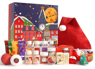 Productafbeelding van BODY & EARTH Adventskalender: Kerstgeschenken voor vrouwen met 24 spa-producten