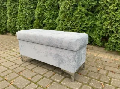 Produktbild von Sitzbank Sitzhocker Polsterbank für den Flur mit Deckel Stauraum Glamour Grau