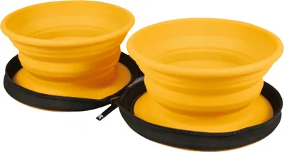 Produktbild von KiwiWalker Reisenapf Double Bowl Reiseschüssel - orange, 2 Näpfe