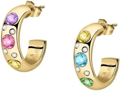Immagine prodotto di Orecchini tondi placcati oro con cristalli Poetica SAUZ02