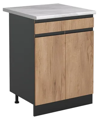 Imagen del producto de Mueble bajo de cocina Vicco R-Line Roble dorado/Antracita 60 cm con cajón encimera Mármol, Model 61104