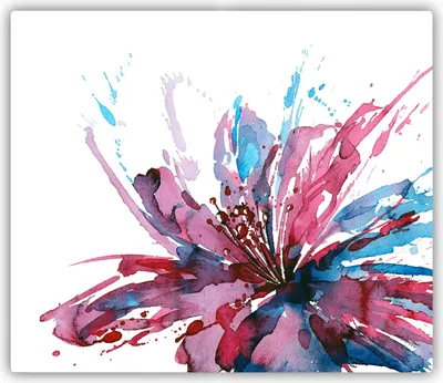 Produktbild von Tulup Glas Herdabdeckplatte Glaskeramikkochfeld-Abdeckung Spritzschutz Glasabdeckplatte Kochplattenabdeckung und Schneidebrett - Einteilig - 60x52 cm Abstrakte Blume