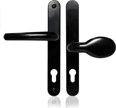 Produktbild von Mattschwarze Türdrücker - Aluminium UPVC - für moderne Türen