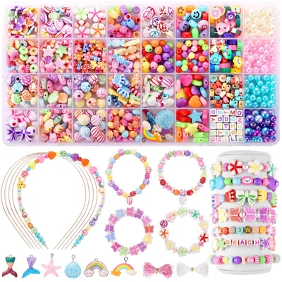 Image de Omgoods - Ensemble de 795 perles pour la création de bijoux artisanaux