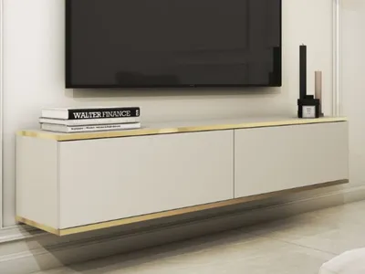 Produktbild von GrainGold TV-Schrank Diolo - Hängende RTV-Schrank, TV-Tisch, Lowboard, Stilvoller RTV-Schrank - TV-Schrank Beige