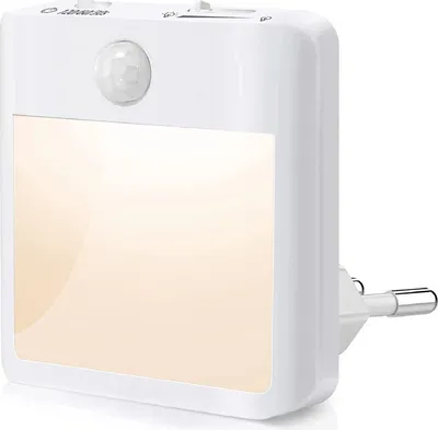 Produktbild von 1 LED-Nachtlicht-Steckdose, dimmbar, warmweiß, mit Bewegungssensor, geeignet für Treppen, Schlafzimmer, Flure