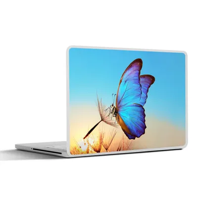Produktbild von MuchoWow® Laptop Aufkleber Sticker Cover Schmetterling - Löwenzahn - Blau 40x30 cm - Laptop Dekoration - Selbstklebend