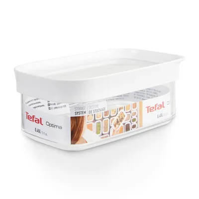 Zdjęcie produktu dla Tefal Optima N1140910, Pudełko, Inne, 0,45 l, Przezroczysty, Biały, Metakrylan metylu styrenu (MS), Plastik