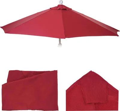 Obrázok produktu pre Náhradný poťah na polkruhový slnečník Parla, náhradný poťah na slnečník, 270 cm, látka/textil, UV 50+ ~ bordová