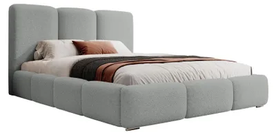 Produktbild von Selsey Bauro - Polsterbett 180x200 cm, mit Stauraum und Bouclé-Bezug, hellgrau