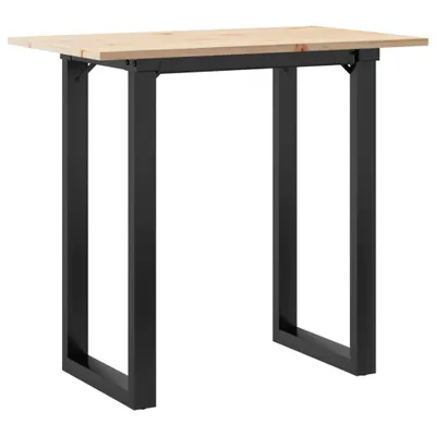 Immagine prodotto di Tavolo da Pranzo Telaio a O 80x50x75,5 cm Legno Pino e Acciaio