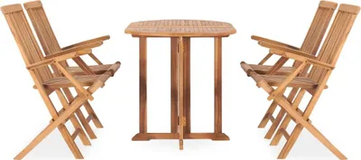 Produktbild von vidaXL 5-tlg. Garten-Essgruppe Klappbar Massivholz Teak