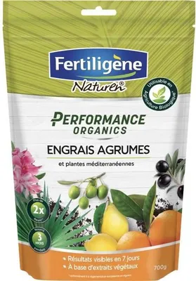 Image de Engrais Agrumes et Plantes Méditerranéennes Performance Organics, Enrichi en Guano, Effet 7 Jours, 700 g
