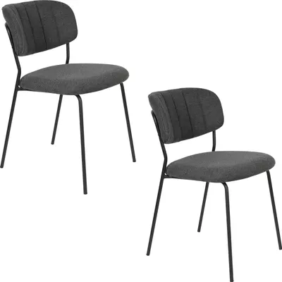 Produktbild von Housecraft Living Jolien Esszimmerstuhl Schwarz/ Dunkelgrau - 2 er Set