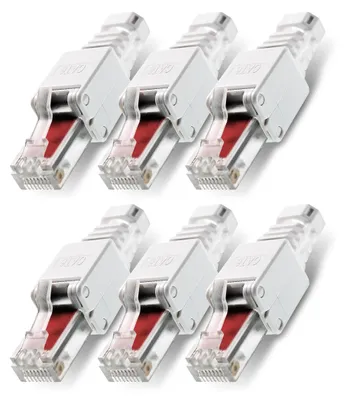 Produktbild von Netzwerkstecker 6 x Cat6 RJ45 Stecker Netzwerk Montage Werkzeuglos Cat5 Cat7 LAN