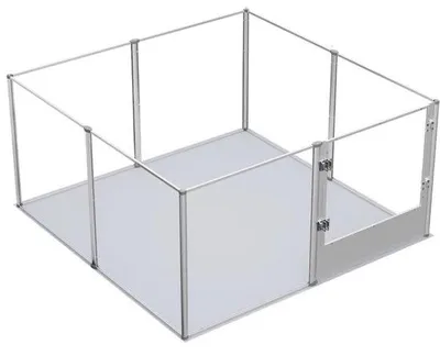 Image de Cage pour animaux en acrylique transparent - 6 vitres - Cage géante pour petits animaux de compagnie - L - 132 x 132 x 80,5 cm