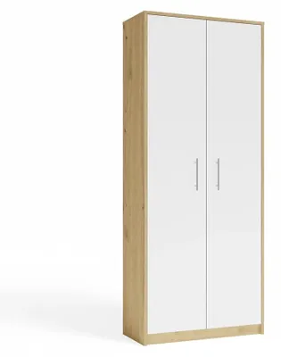 Immagine prodotto di Scaffale da ufficio OLIV 2D con 2 ante, adatto per ufficio, soggiorno o salotto, rovere, bianco