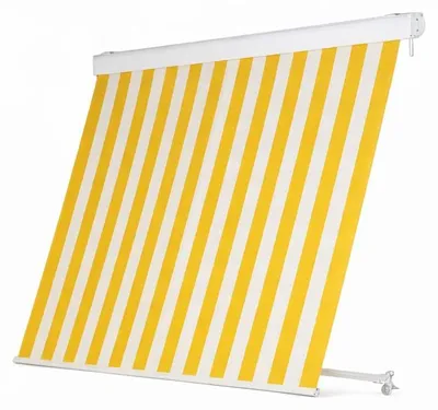 Immagine prodotto di Tenda da balcone para sole a caduta con cassone 300x250 cm con profili in alluminio - Giallo e bianco