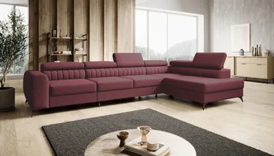 Produktbild von FURMEB24 ECKSOFA ALVIN MAXI mit schlaffunktion rechts 350 x 203 cm ROT