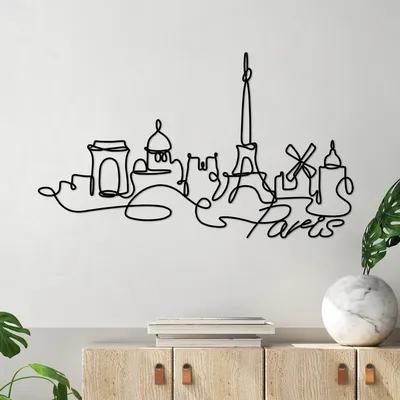 Obrázek produktu pro Wallity, Paris- DYU1147, Černá, Ostatní bytové dekorace, 120 x 69 x 1,5 cm, 100% kov