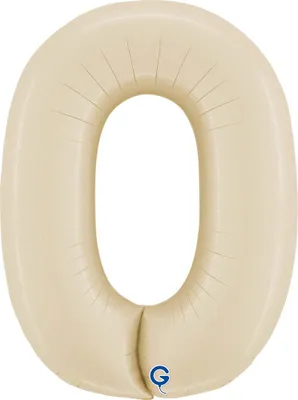 Zdjęcie produktu dla Balon Foliowy Cyfra 0, Satynowa Kremowa, 66 cm Grabo