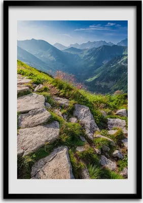 Produktbild von Bild - Bilderrahmen - Foto - 70 cm x 100 cm - MDF - Rahmen - Wandkunst - Bergweg