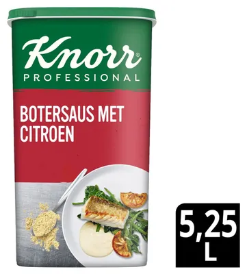 Produktbild von Knorr Botersaus mit Zitrone 1000g – Cremige Butter-Zitronen-Sauce für Fisch & Gemüse