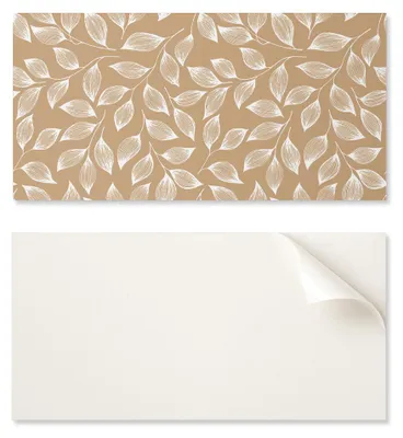 Image de Plaque adhésive imprimée – Idéale pour la cuisine, 120 x 60 cm, feuilles avec motif sur fond texturé