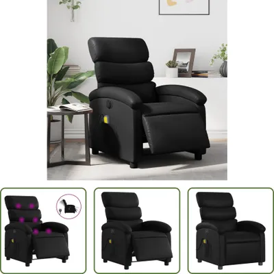 Produktbild von The Living Store Massagesessel Elektrisch Schwarz Kunstleder