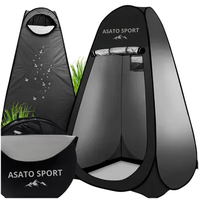 Produktbild von Asato Pop-up Umkleidezelt schwarz – faltbar, für Camping & Dusche – ASATO®
