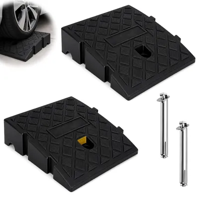 Immagine prodotto di Rampa per gradini, rampa di accesso alta, portatile, plastica robusta, confezione da 2 pezzi