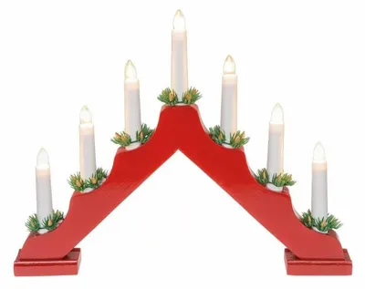 Produktbild von 10x Adventsleuchter 7 LED Kerzenlichter rot 40x30cm