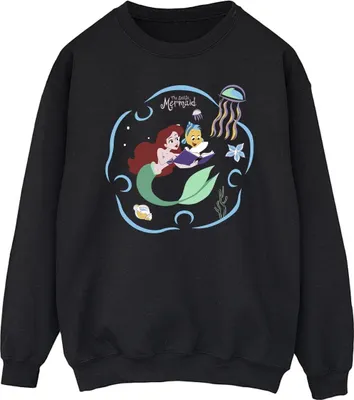 Produktbild von Disney - "The Little Mermaid Reading A Book" Sweatshirt für Herren BI31829 (L) (Schwarz)