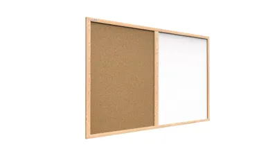 Produktbild von Kombitafel, Kork / magnetisch weiß 60x40 cm mit Naturholzrahmen