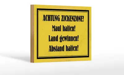 Produktbild von Holzschild Hinweis 18x12cm Achtung Zickenzone Schild