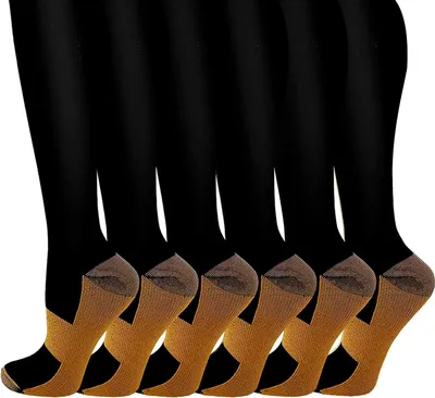 Produktbild von ALSTER HERZ® 3x Schwarz-braune Kompressionsstrümpfe, Uni, Gr. 36-45, A0522 L-XL