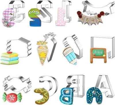 Produktbild von Koekjesformen-Set 12tlg Edelstahl für Backen und Fondant