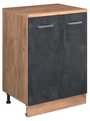 Image de Meuble sous pente Vicco R-Line Béton noir 60cm sans pente avec 2 portes, Model 61762