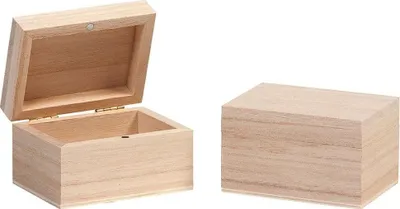 Produktbild von Holzbox 75 x 55 x 45 mm, mit Klappdeckel, Holzschachtel, Birke geschliffen