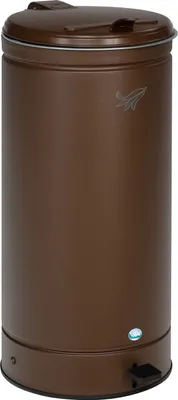 Produktbild von Großvolumiger Abfallsammler mit Fußpedal | 66 Liter, HxBxT 80x43x43cm | Verzinkter Stahl | Braun