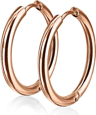 Produktbild von Damen Creolen Kreolen Ohrringe Ohrstecker Edelstahl Autiga® rosegold 12 mm