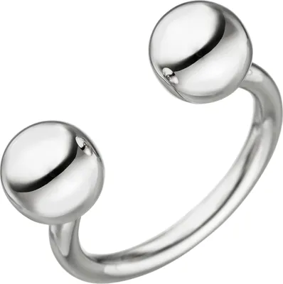 Produktbild von Gr. 56 Damen Ring Kugel Kugeln 925 Sterling Silber Silberring Kugelring offen