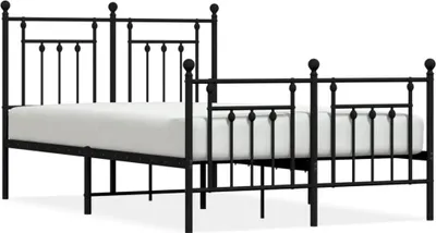 Obrázek produktu pro vidaXL Postel s čelem a nohama kovová černá 120x200 cm