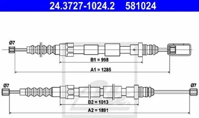 Produktbild von Ate Seilzug, Feststellbremse  24.3727-1024.2