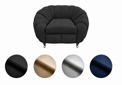 Produktbild von Gepolsterter Sessel Verno – komfortabel, ergonomisch und modern gestaltet, ideal für Wohnzimmer und Entspannungsbereiche, schwarz